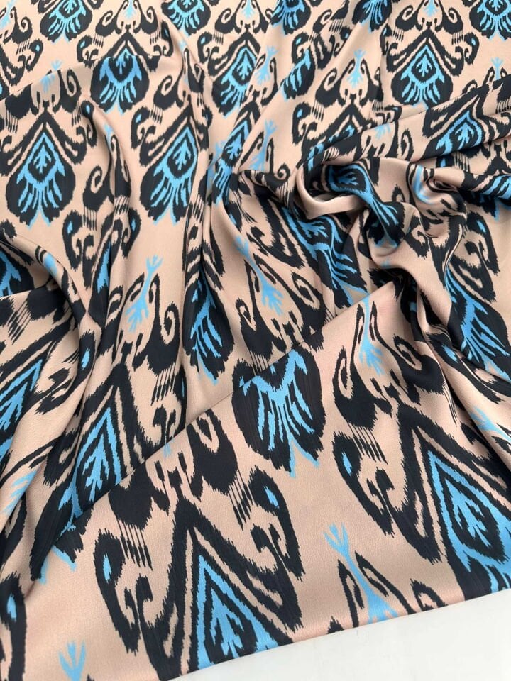 Desenli Saten Kumaş Elbise Etek Gömlek Şalvar