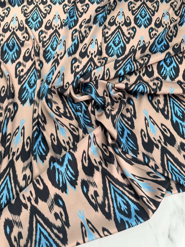 Desenli Saten Kumaş Elbise Etek Gömlek Şalvar