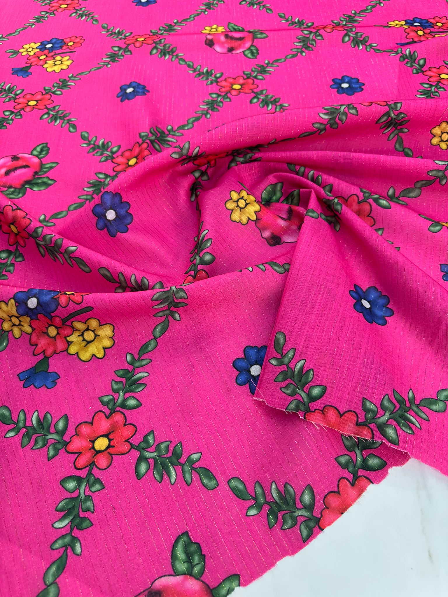 Desenli Poliviskon Sim Dokuma Keten Elbise Etek Gömlek Şalvar