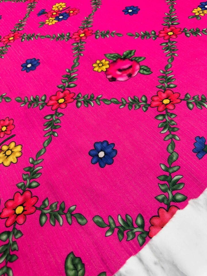 Desenli Poliviskon Sim Dokuma Keten Elbise Etek Gömlek Şalvar