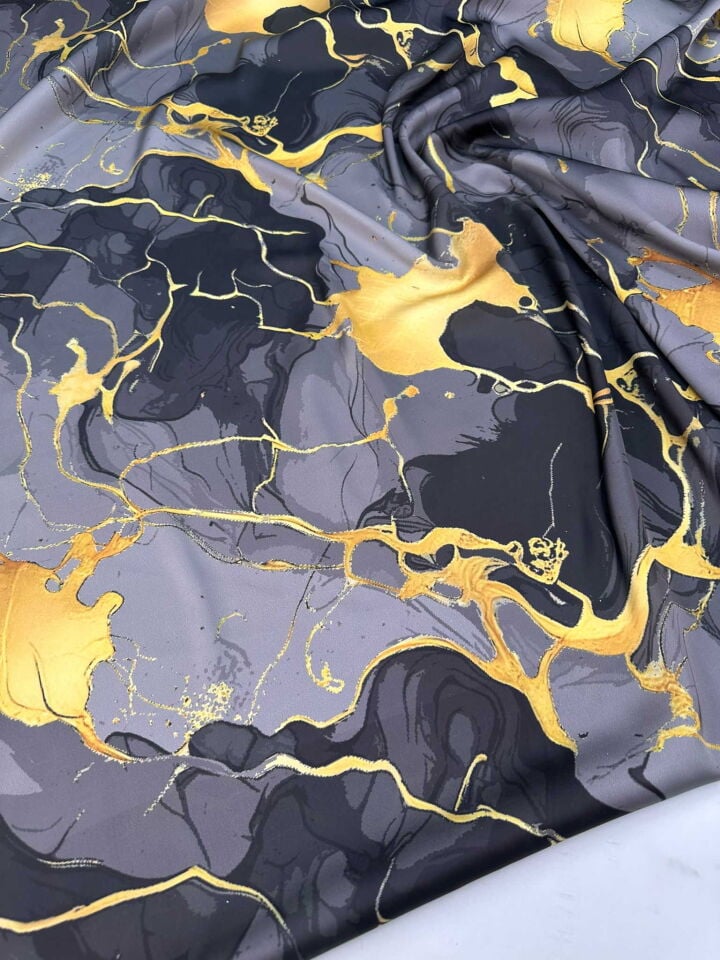 Desenli İpek Saten Elbise Etek Gömlek Şalvar