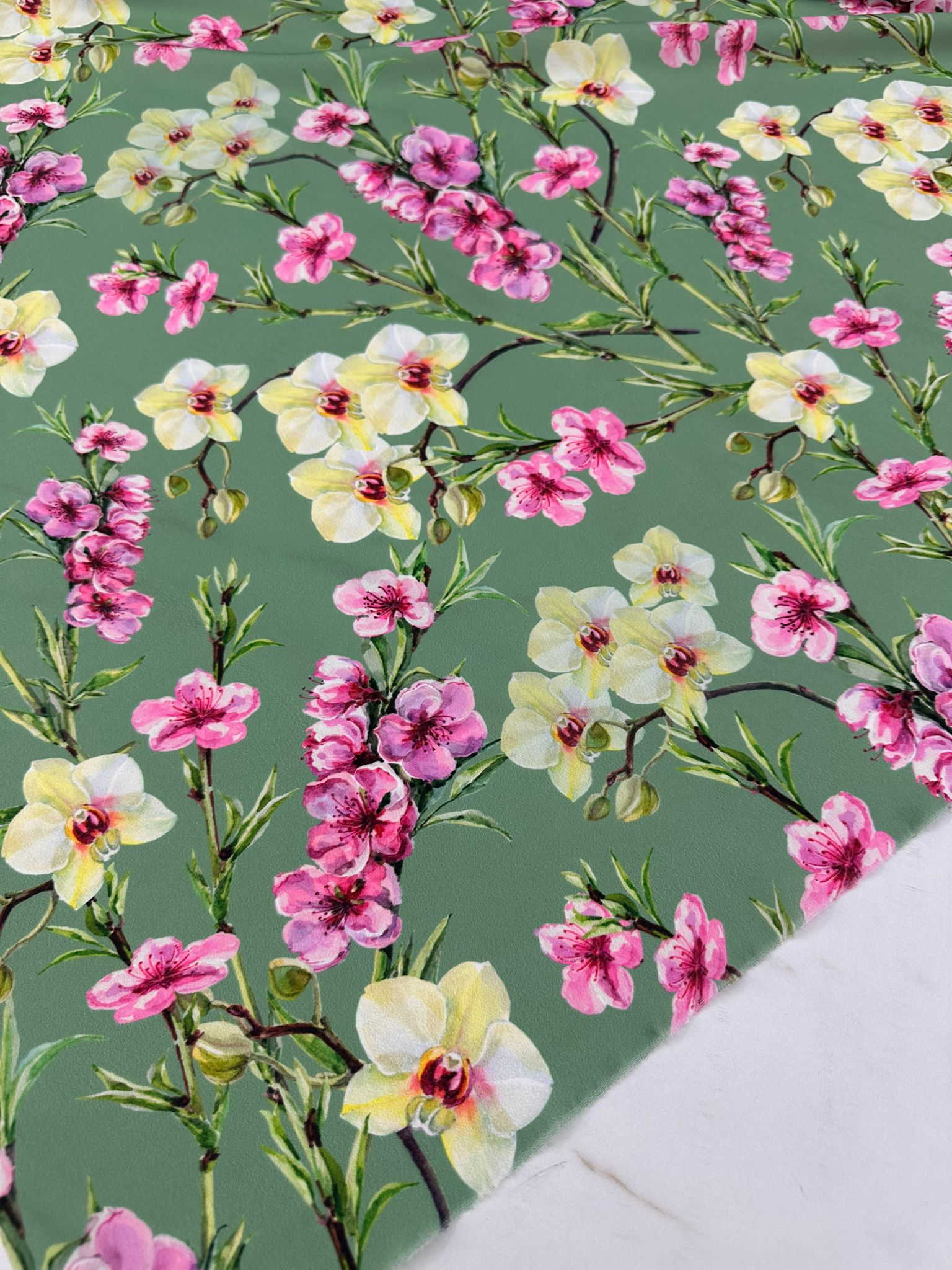 Desenli Krep Kumaş Elbise Etek Gömlek Şalvar