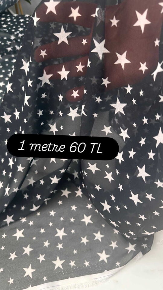 Yıldız Desen Şifon Elbise Etek Şal