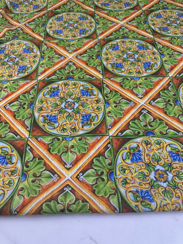 Desenli Poliviskon Sim Dokuma Keten Elbise Etek Gömlek