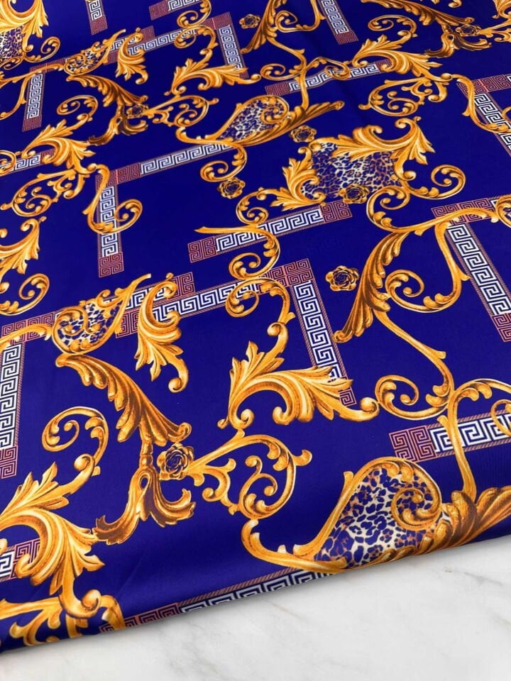 Desenli İpek Saten Elbise Gömlek Etek Şalvar