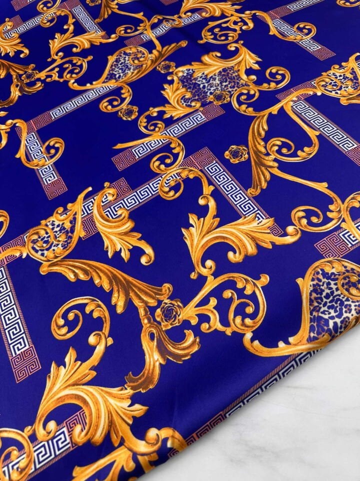 Desenli İpek Saten Elbise Gömlek Etek Şalvar