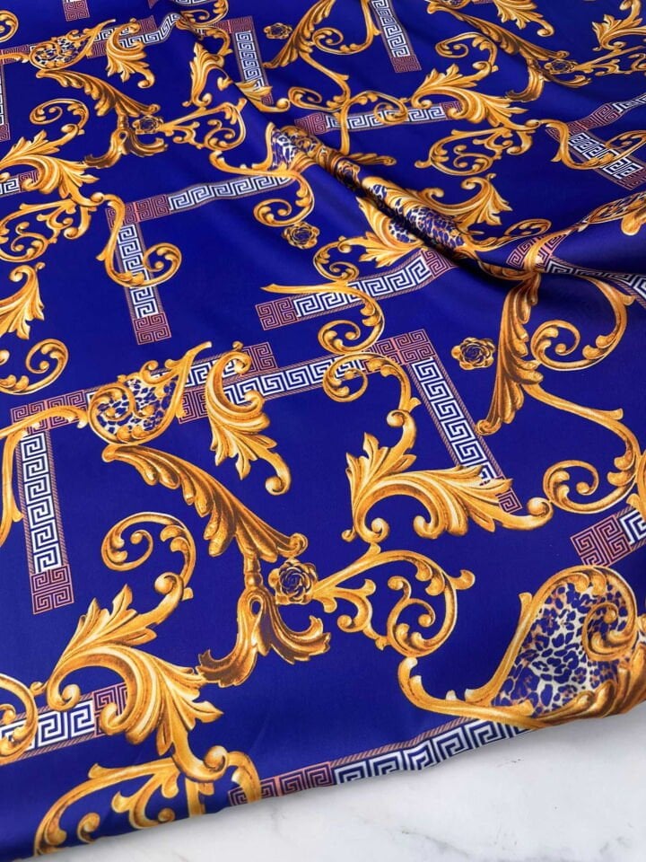 Desenli İpek Saten Elbise Gömlek Etek Şalvar