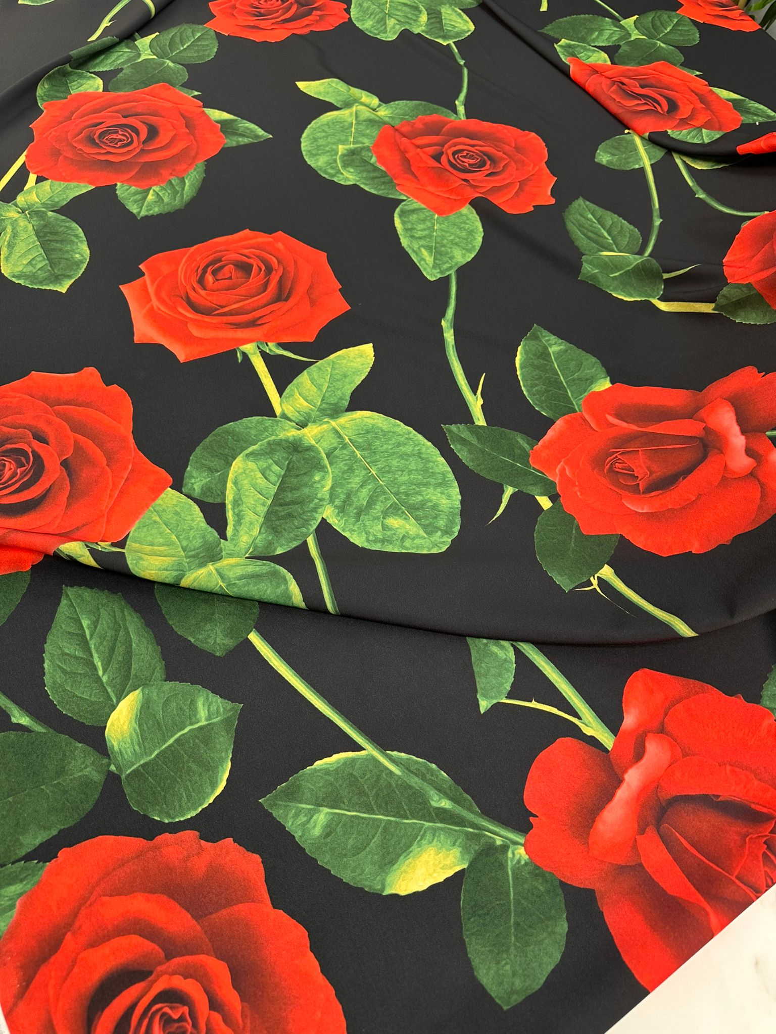 Desenli Krep Kumaş Elbise Etek Gömlek Şalvar