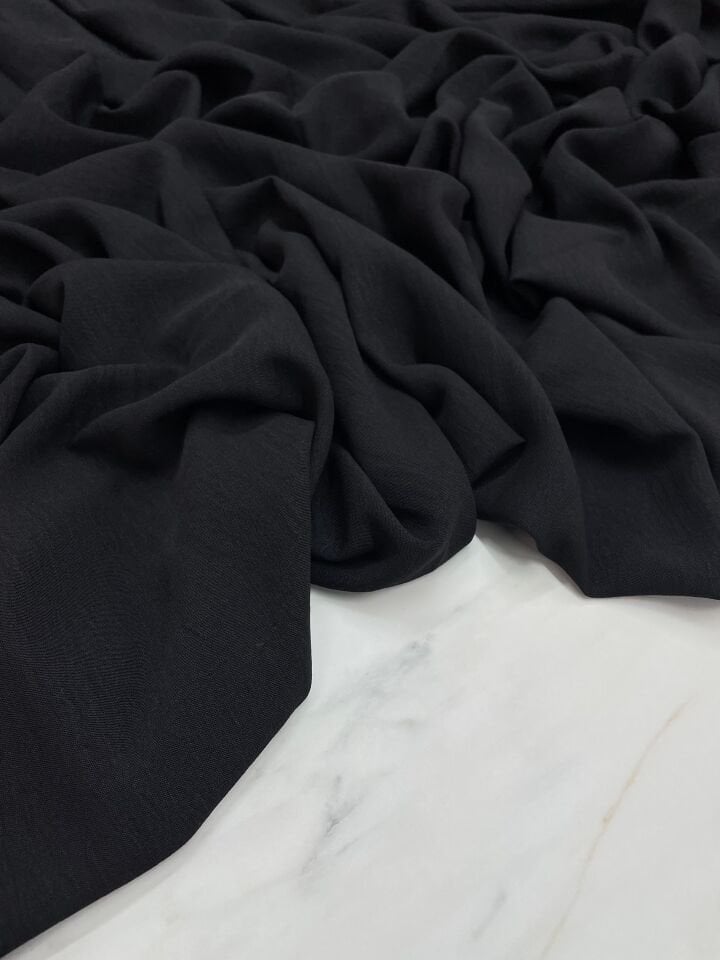 Siyah Düz Elbiselik Ayrobin Kumaş
