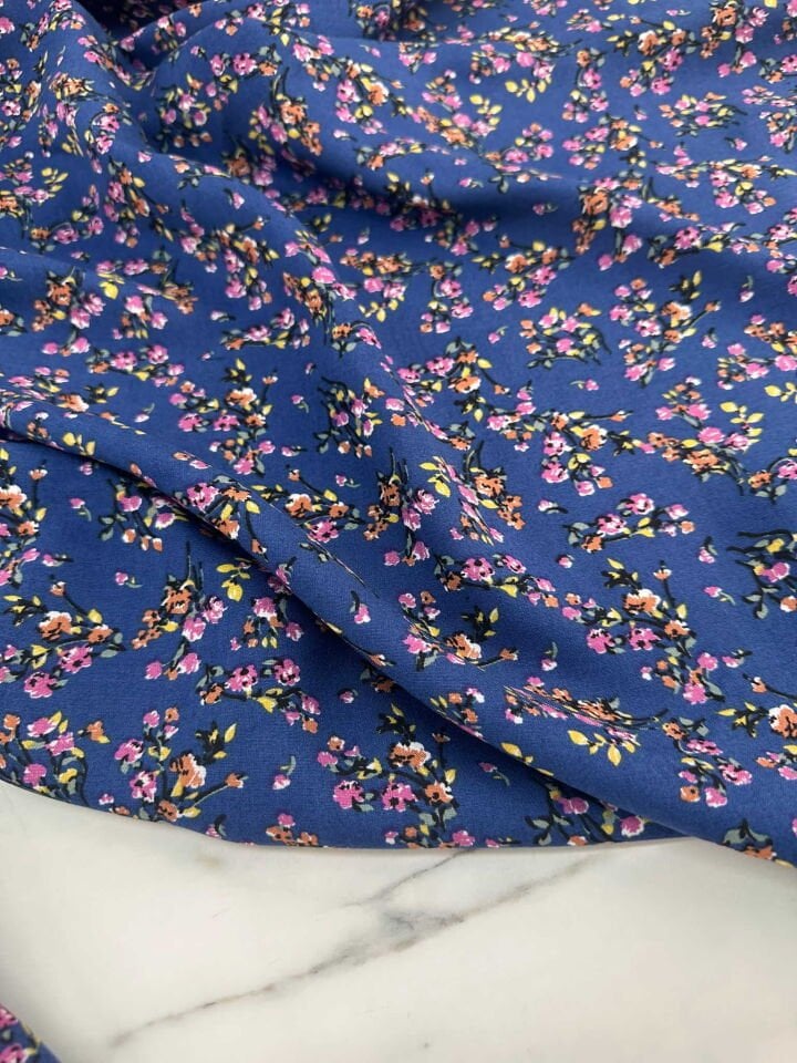 Çiçek Desen İthal Viskon Elbise Etek Gömlek Şalvar