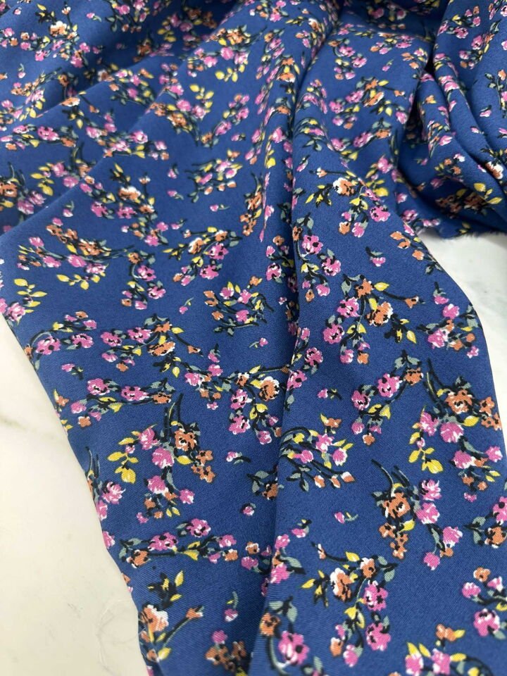 Çiçek Desen İthal Viskon Elbise Etek Gömlek Şalvar