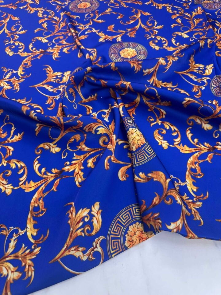 Desenli İpek Saten Elbise Etek Gömlek Şalvar