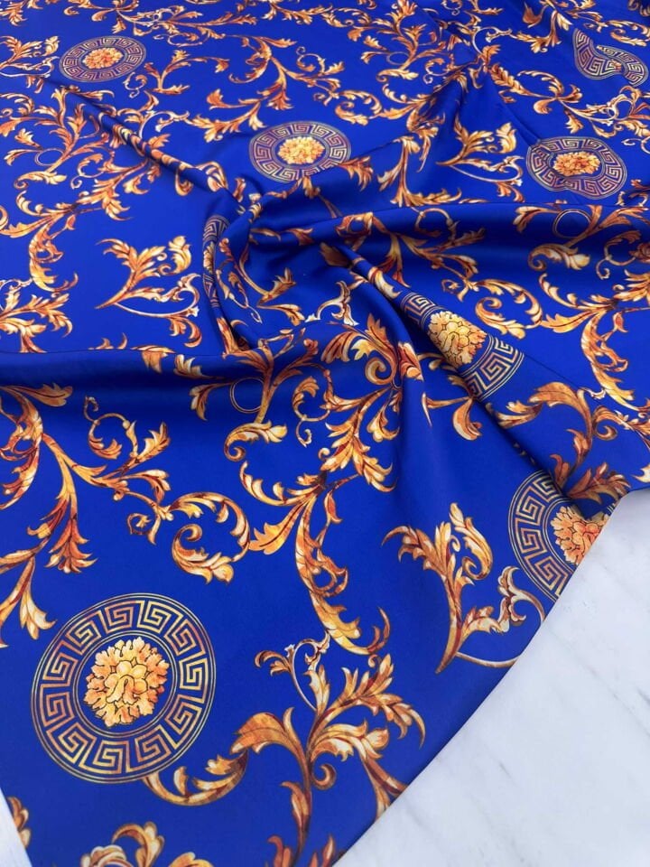 Desenli İpek Saten Elbise Etek Gömlek Şalvar