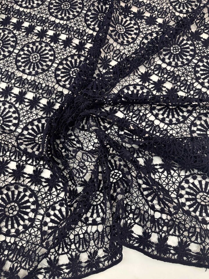 Lacivert Koton Dantel Elbise Etek Tunik