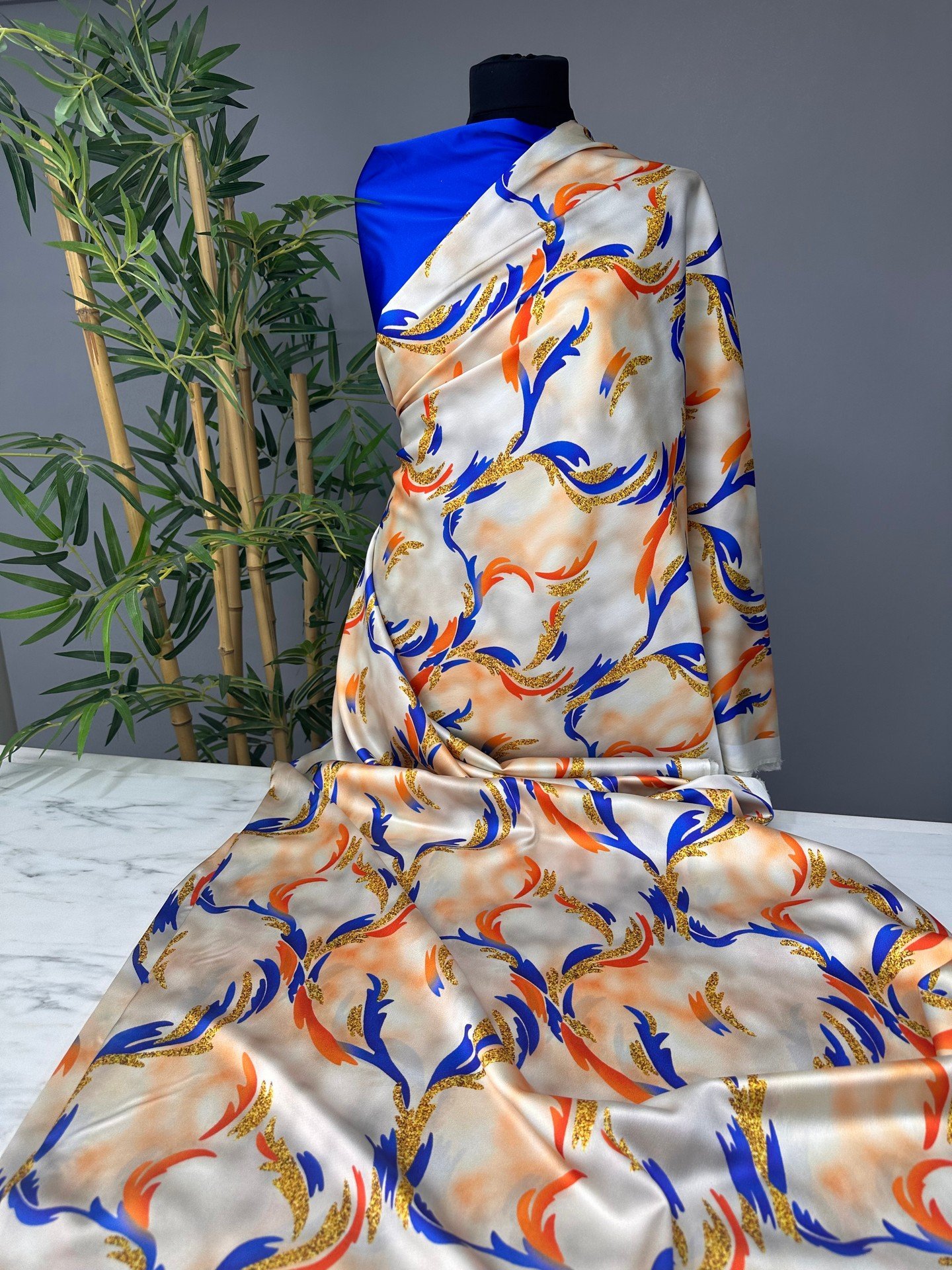 Kombinli Yöresel Elbiselik Tivil Saten Kumaş