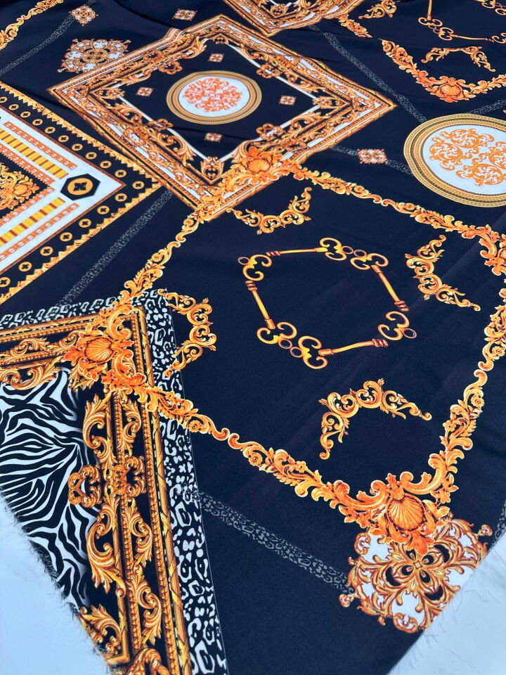 Desenli İpek Saten Elbise Etek Gömlek Şalvar