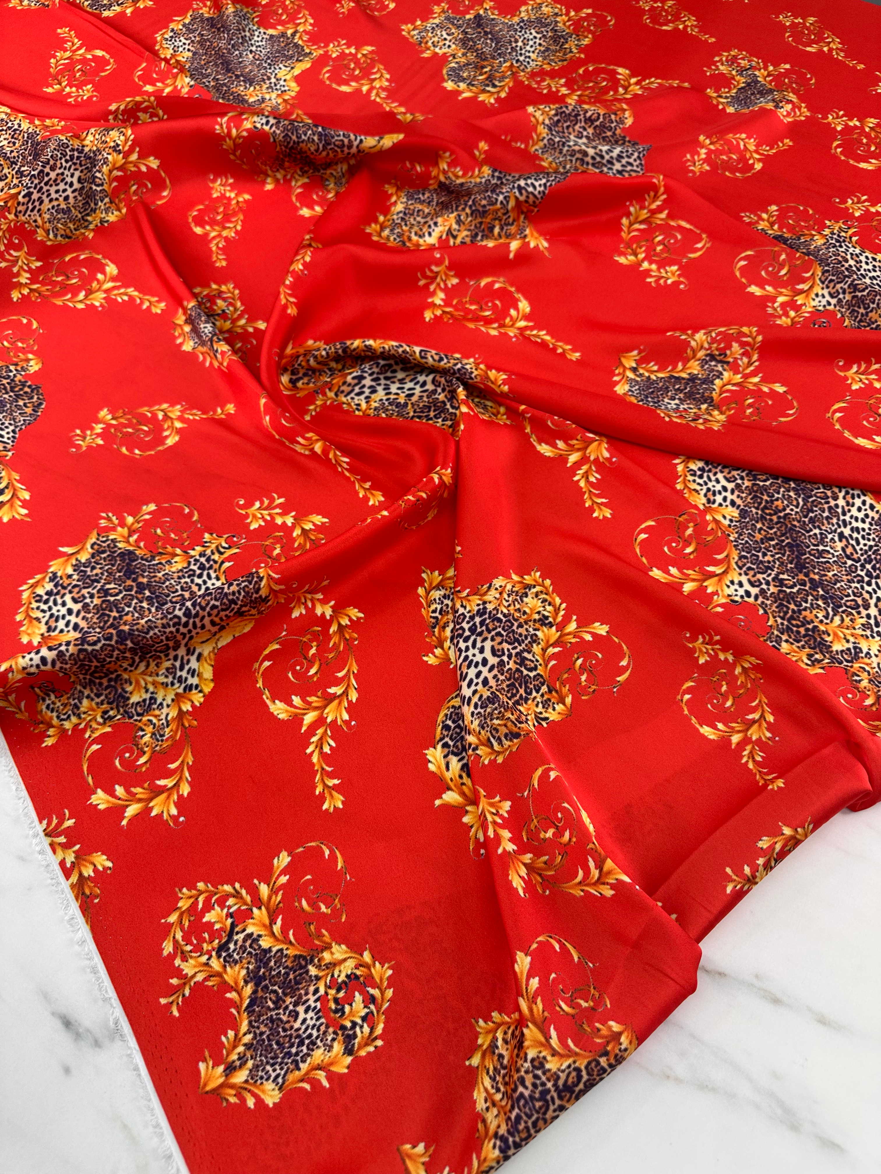 Desenli İpek Saten Elbise Etek Gömlek Şalvar