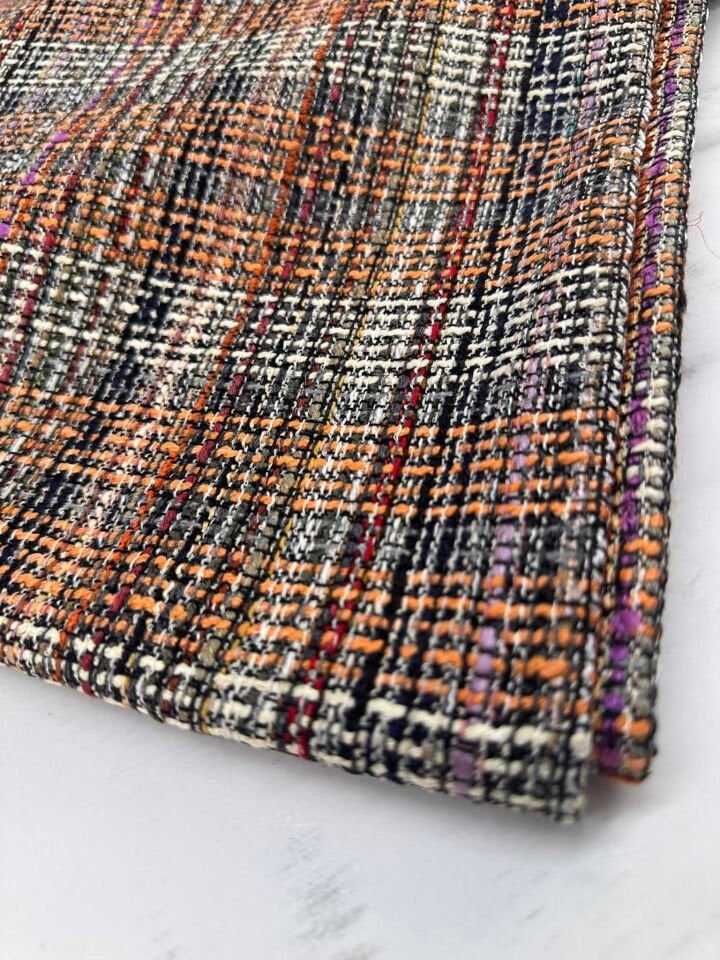 Ekose Desen Kışlık Şanel Kumaş Elbise Etek Ceket