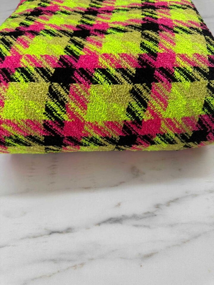 Ekose Desen Şanel Kumaş Etek Ceket Kap Yelek