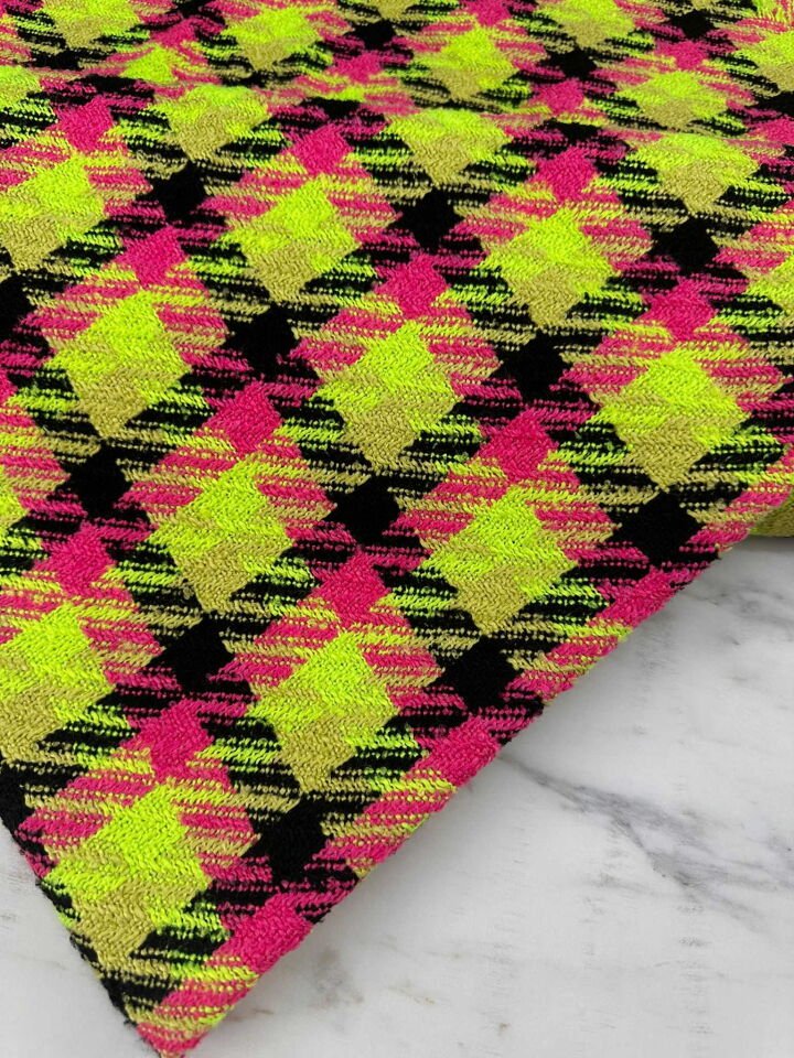 Ekose Desen Şanel Kumaş Etek Ceket Kap Yelek