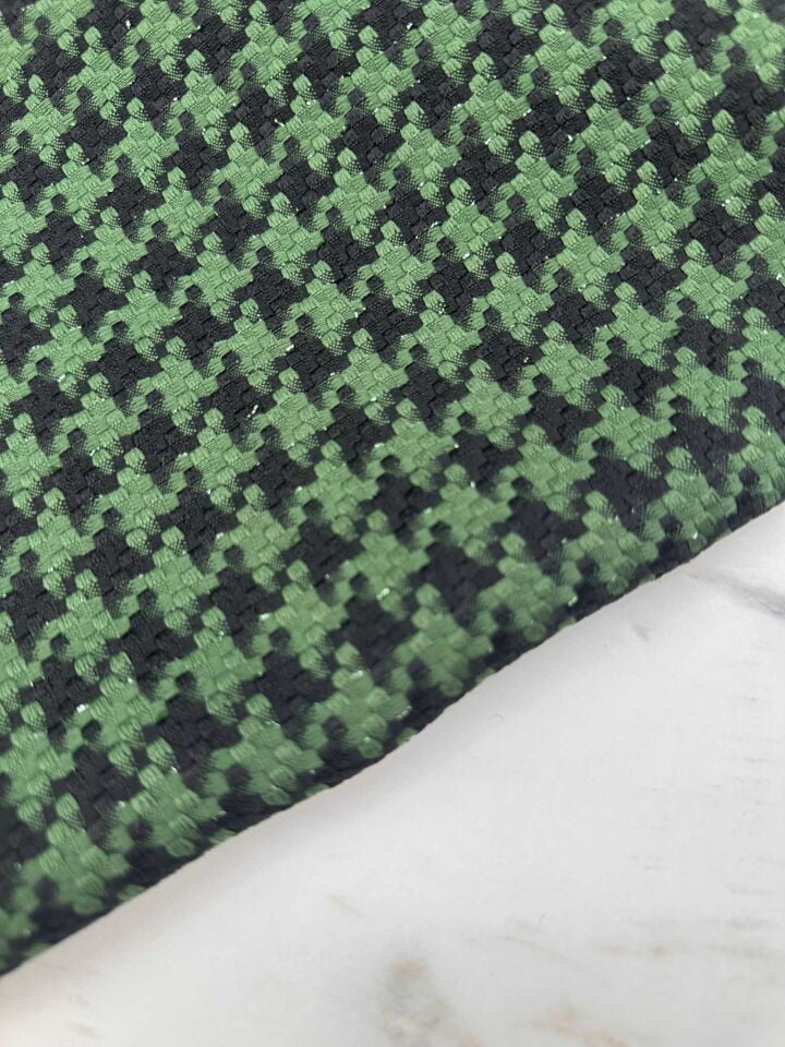 Yeşil Kaz Ayagı Desen Şanel Kumaş Elbise Etek Ceket