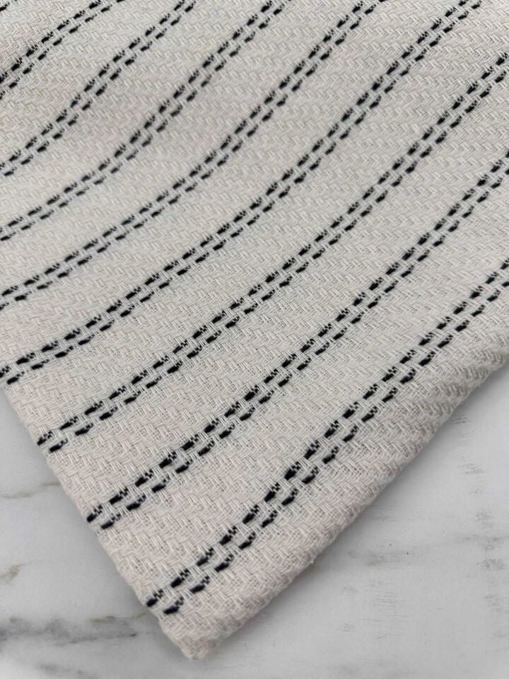 Ekru Cizgi Desen Şanel Kumaş Elbise Etek Ceket