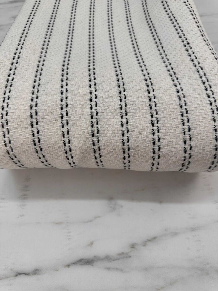 Ekru Cizgi Desen Şanel Kumaş Elbise Etek Ceket