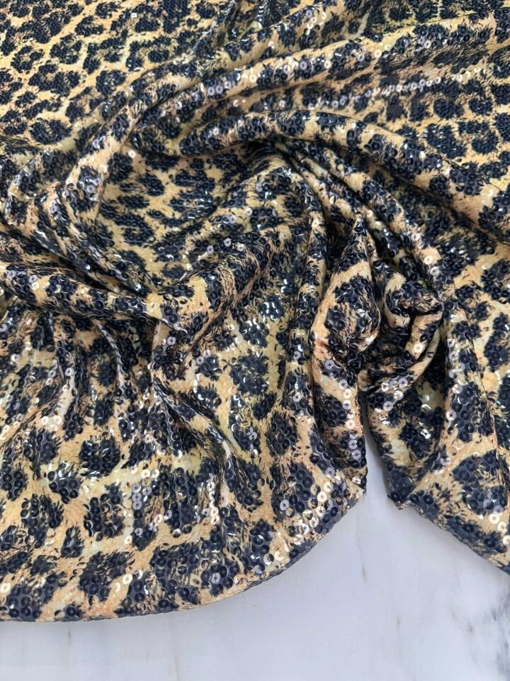 Leopar Payet Elbise Etek Şalvar Abiye Elbise