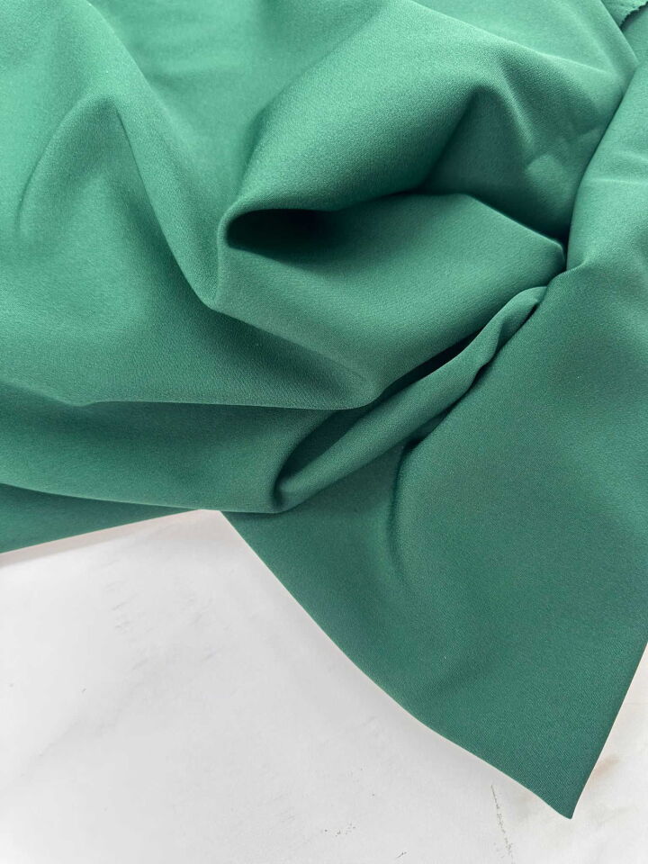 Yeşil Likralı Dabıl Krep Elbise Etek Gömlek Ceket