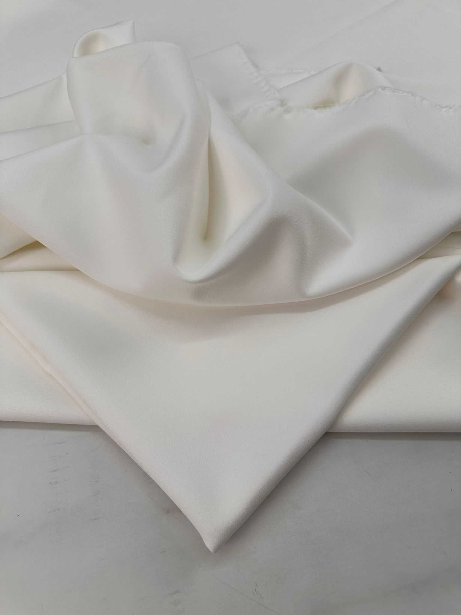 Ekru Renk Likralı Dabıl Krep Elbise Etek Ceket Pantolon