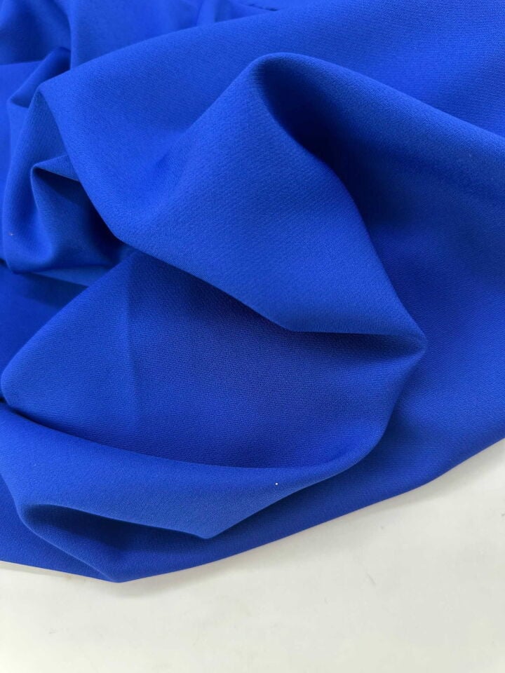 Saks Mavi Likralı Dabıl Krep Elbise Etek Pantolon Ceket