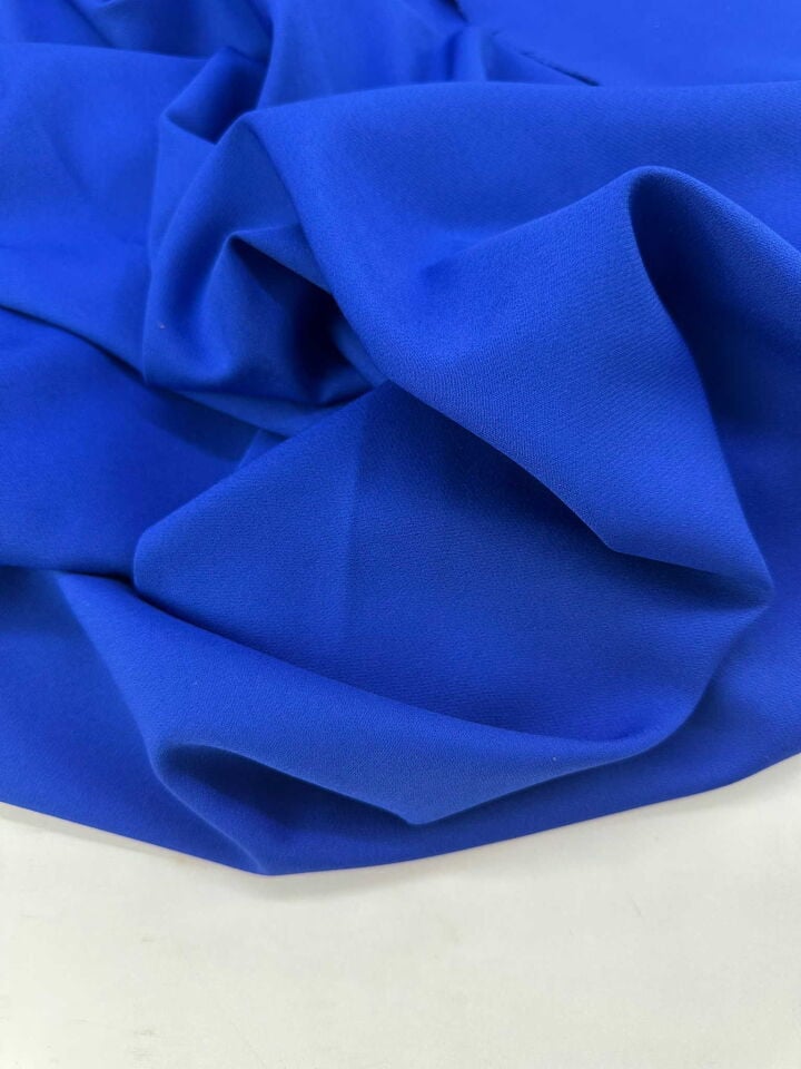 Saks Mavi Likralı Dabıl Krep Elbise Etek Pantolon Ceket