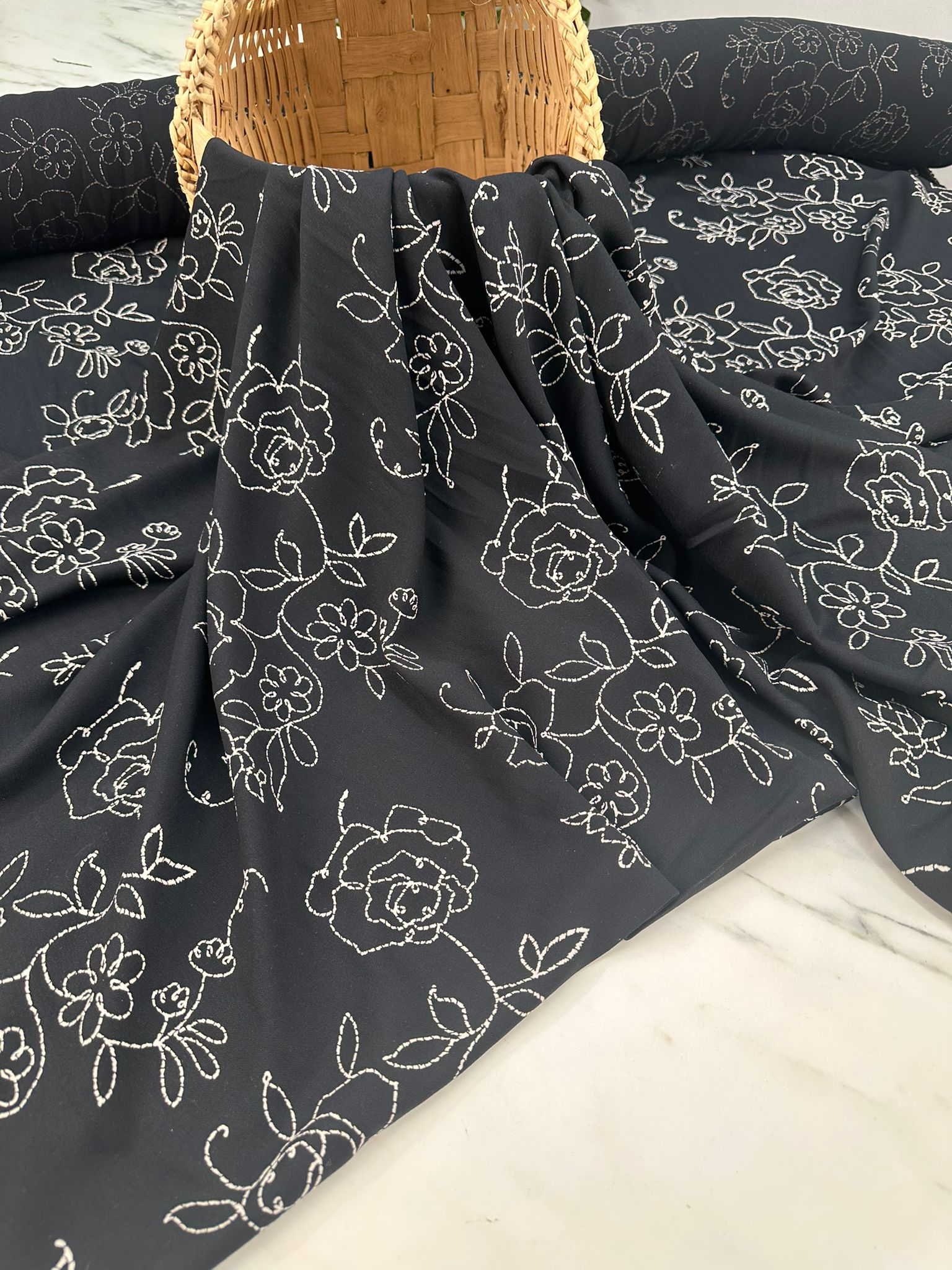 Nakış Desen Viskon Kumaş Elbise Etek Gömlek Şalvar