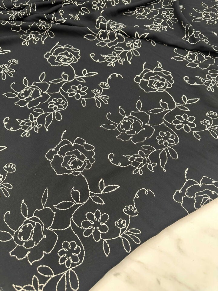 Nakış Desen Viskon Kumaş Elbise Etek Gömlek Şalvar