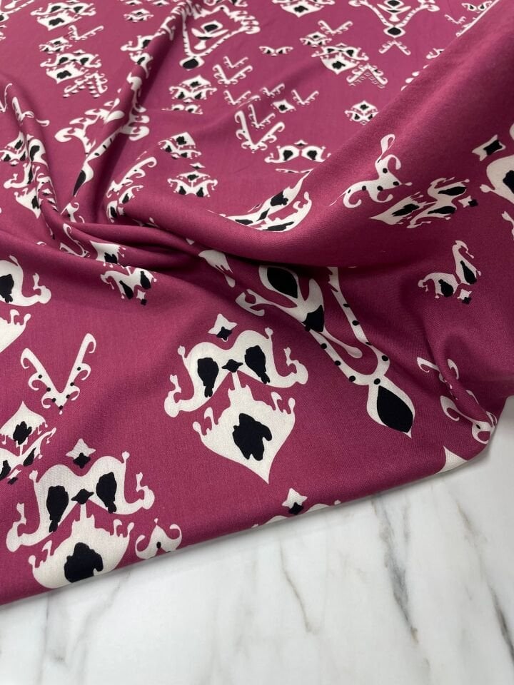 Özbek Desen Elbiselik Yüzde Yüz Pamuklu Viskon