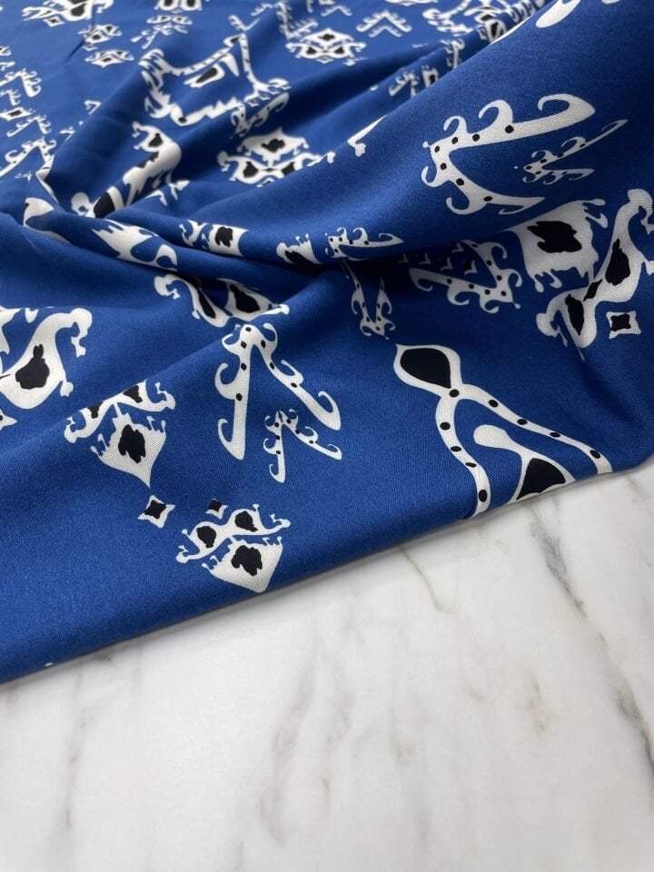 Özbek Desen Yüzde Yüz Pamuklu Elbiselik Viskon Kumaş