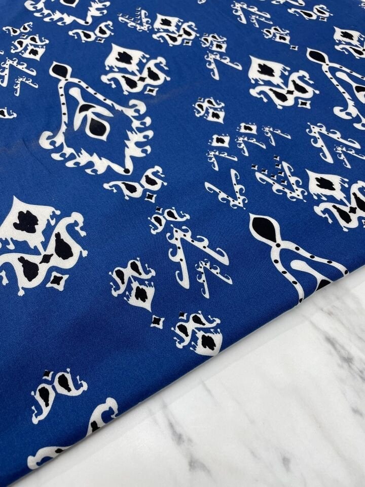 Özbek Desen Yüzde Yüz Pamuklu Elbiselik Viskon Kumaş