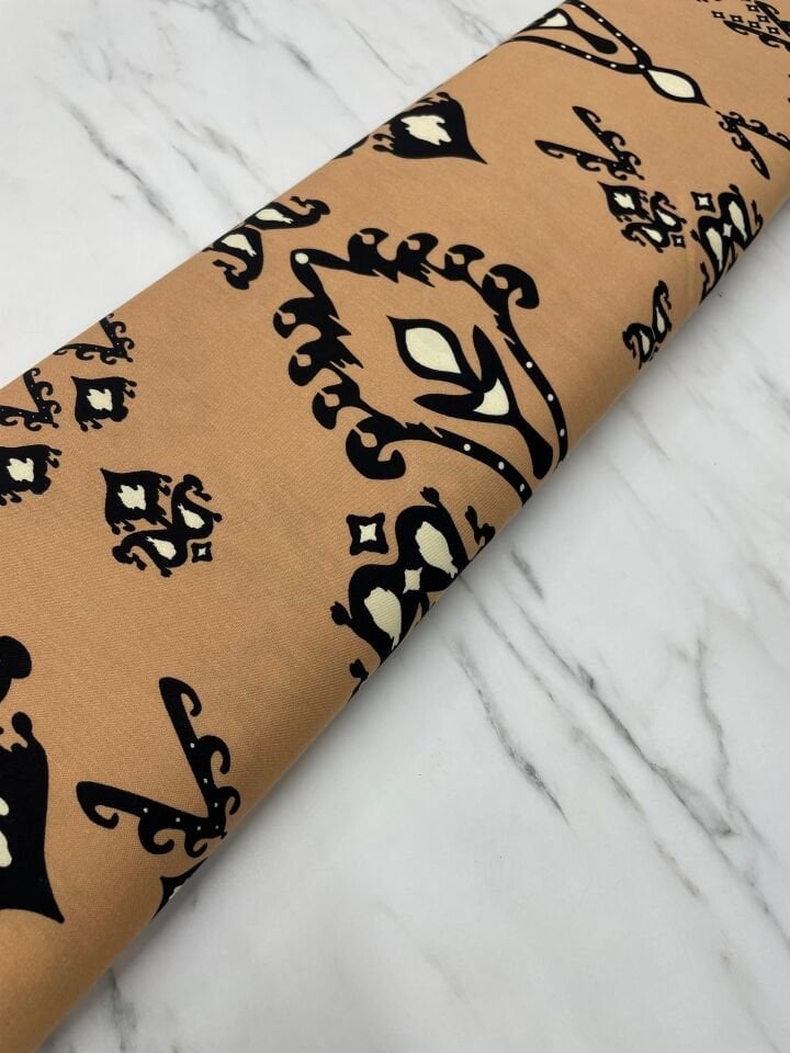 İkat Desen Yüzde Yüz Pamuklu Elbiselik Viskon