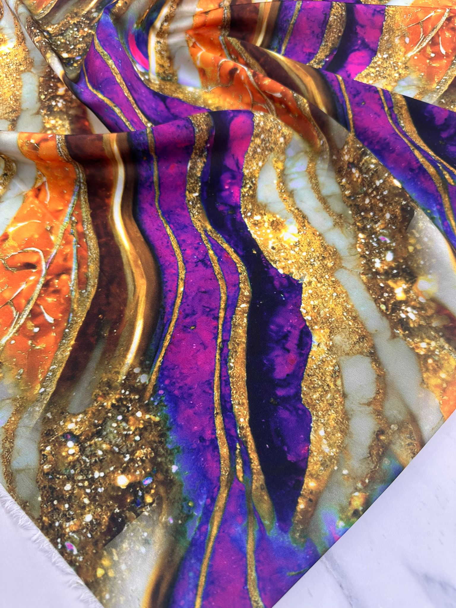 Desenli İpek Saten Elbise Etek Gömlek Şalvar