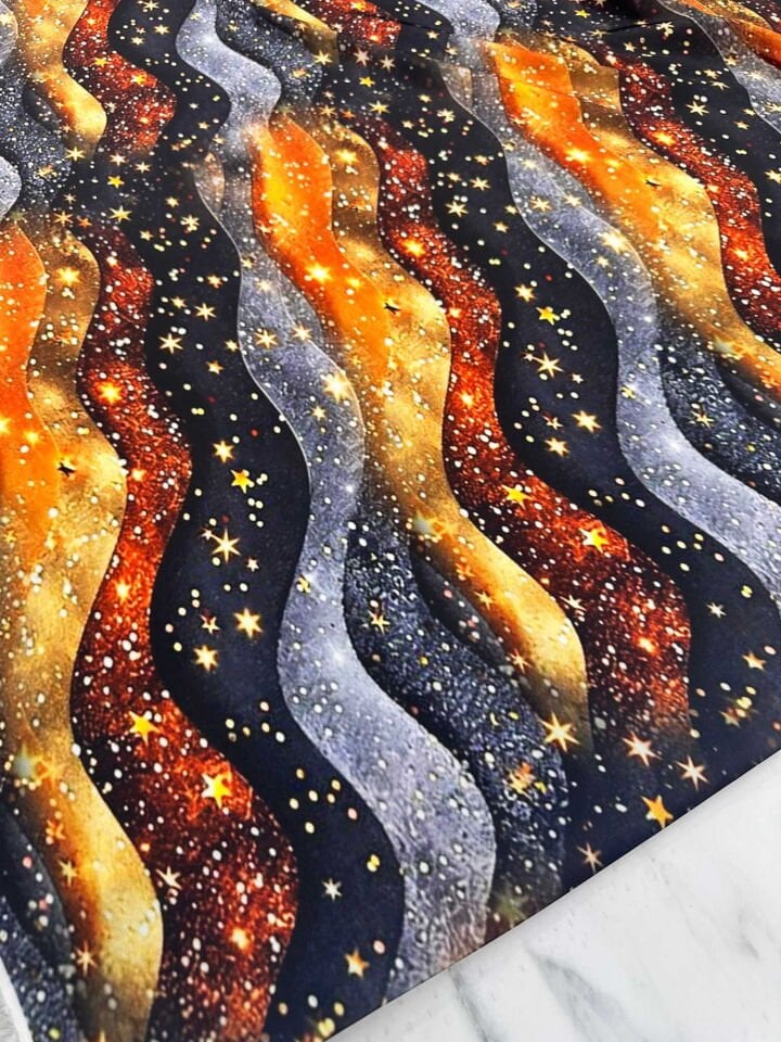 Desenli İpek Saten Elbise Gömlek Etek Şalvar