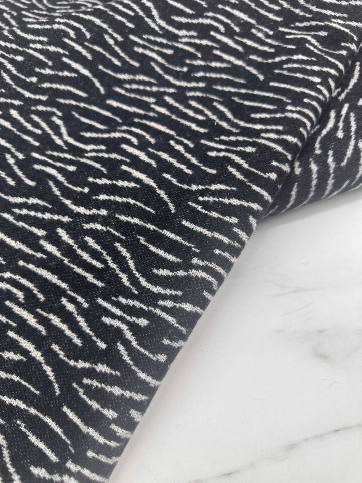 Sıyah Beyaz Kırçıl Desen Elbise Etek Ceket Tunik