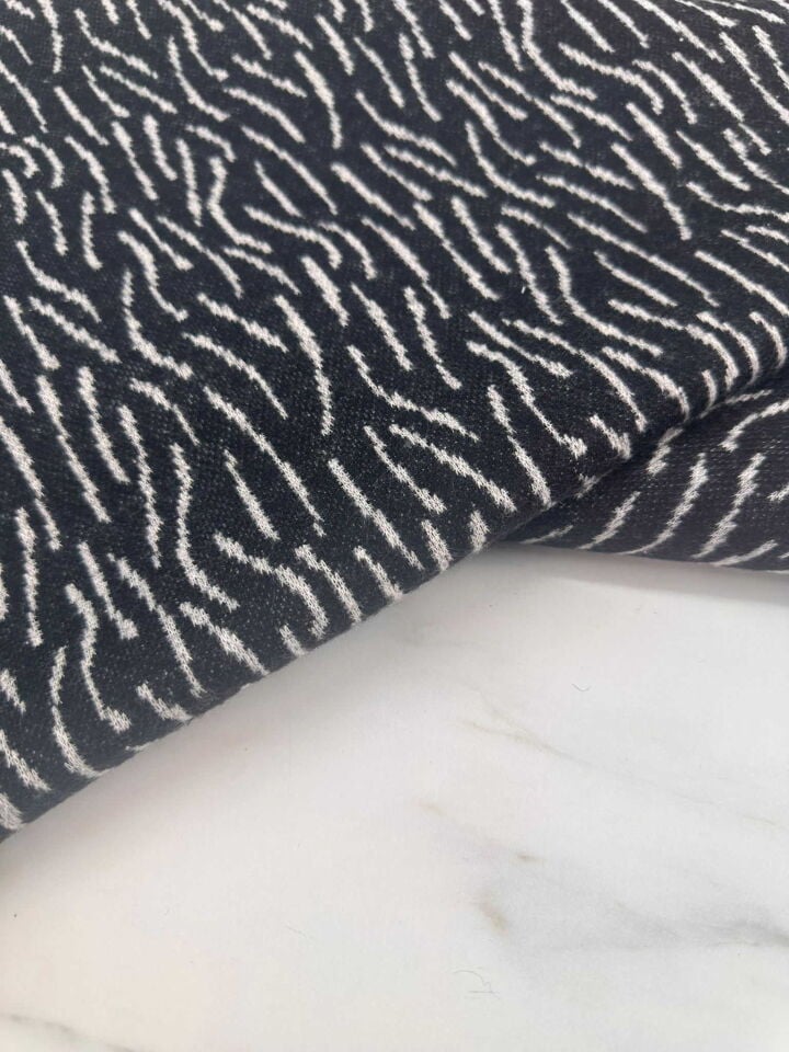 Sıyah Beyaz Kırçıl Desen Elbise Etek Ceket Tunik