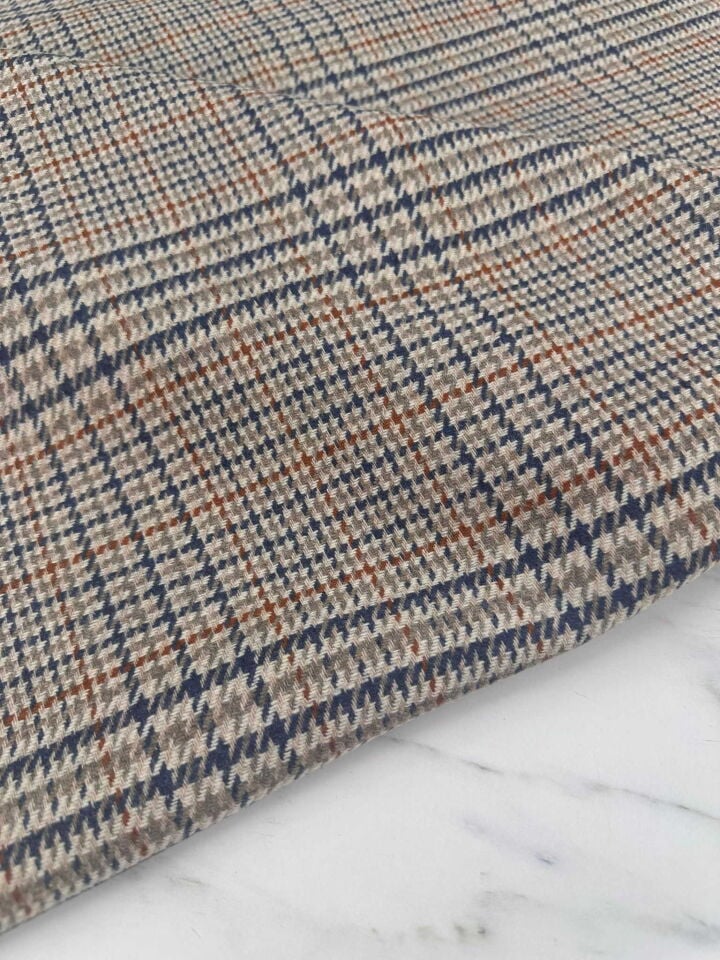 Ekose Desen Poliviskon Elbise Etek Pantolon Ceket