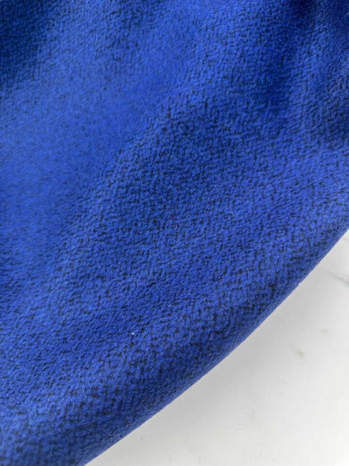 Saks Mavi Siyah Batık Desen Dokuma Kışlık Kumaş Etek Ceket Kap