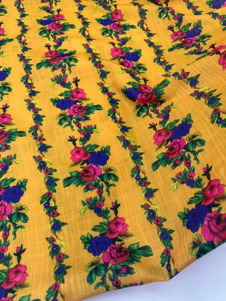 Otantik Desen Altın Simli Dokuma Keten Elbise Etek Şalvar