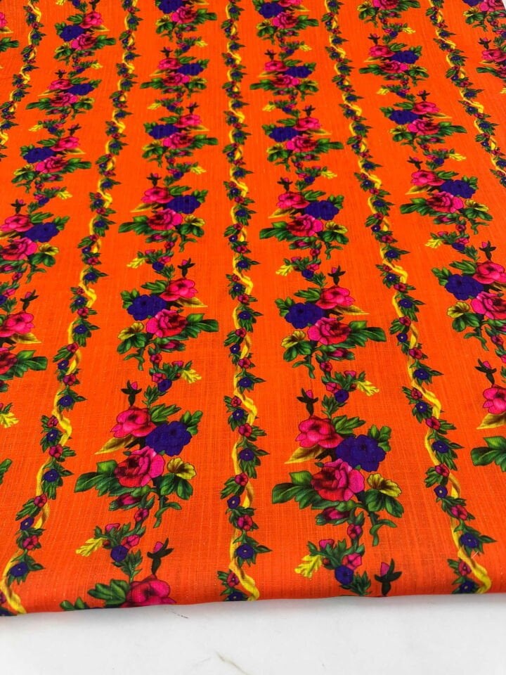 Otantik Desen Altın Simli Poliviskon Keten Etek Gömlek Elbise Şalvar