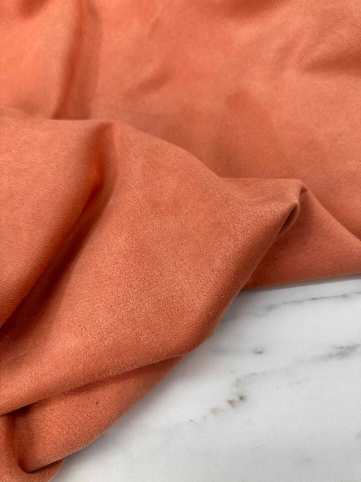 Turuncu Sukuba Süet Etek Elbise Ceket Kap