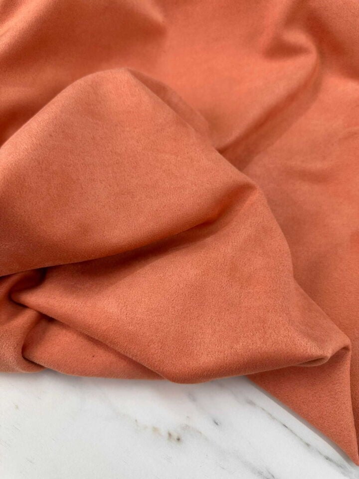 Turuncu Sukuba Süet Etek Elbise Ceket Kap