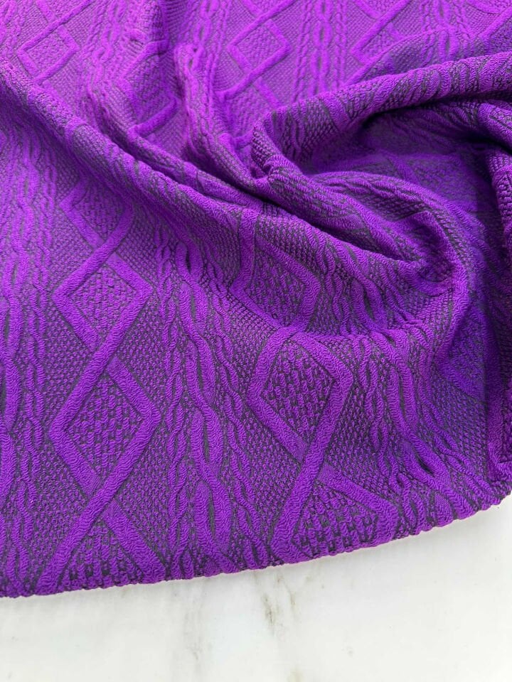 Örme Brokar Kabartma Etek Elbise Kap