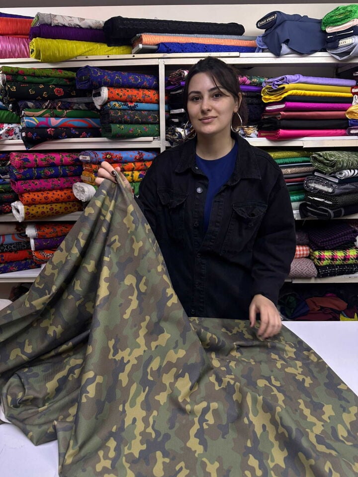 Lakos Dokuma Kamuflaj Desen Kışlık Kalın Kumaş Ceket Kap Etek Yelek